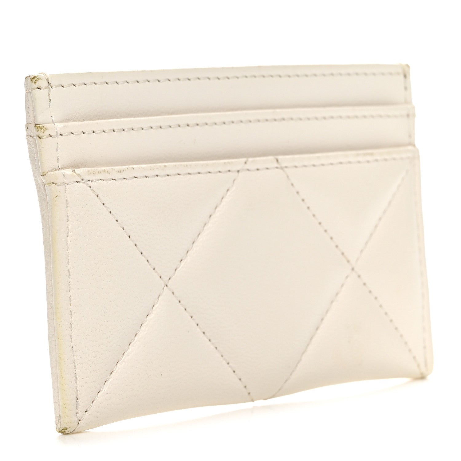 Chanel Lambskin Quilted Chanel 19 Card Holder White 3 of 8