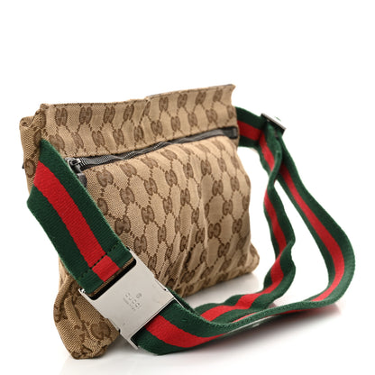 Gucci GG Monogram Web Double Pocket Belt Bag Dark Brown 3 of 13