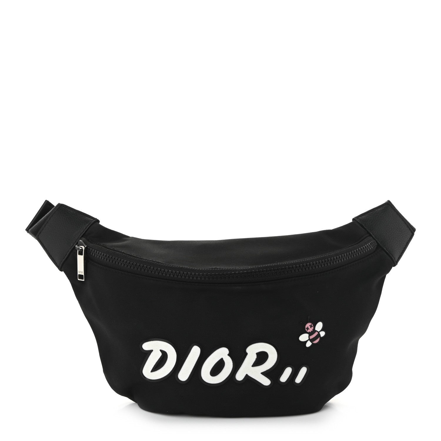 Christian Dior X KAWS Nylon Calfskin Bee Belt Bag Black 1 of 12
