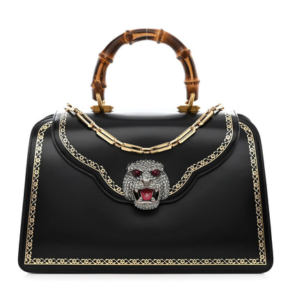 Gucci Calfskin Bamboo Medium Thiara Top Handle Bag Black 1 of 10