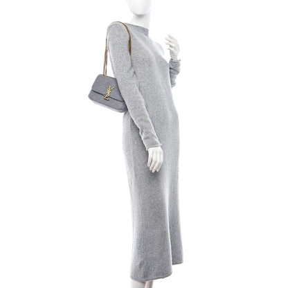 Saint Laurent Jersey Wool Patchwork Monogram Mini Jamie Baguette Grigio 2 of 10