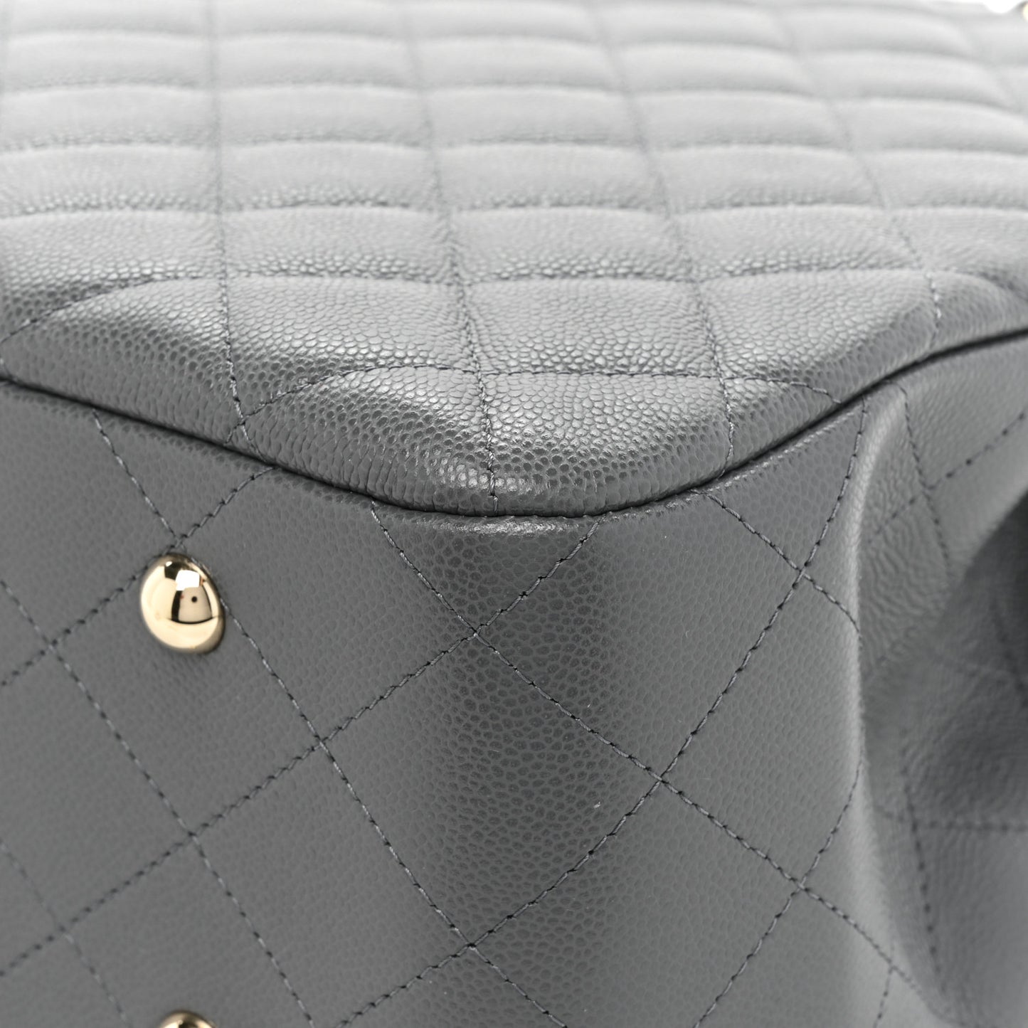 Caviar Quilted Large CC Shopping Tote Dark Grey