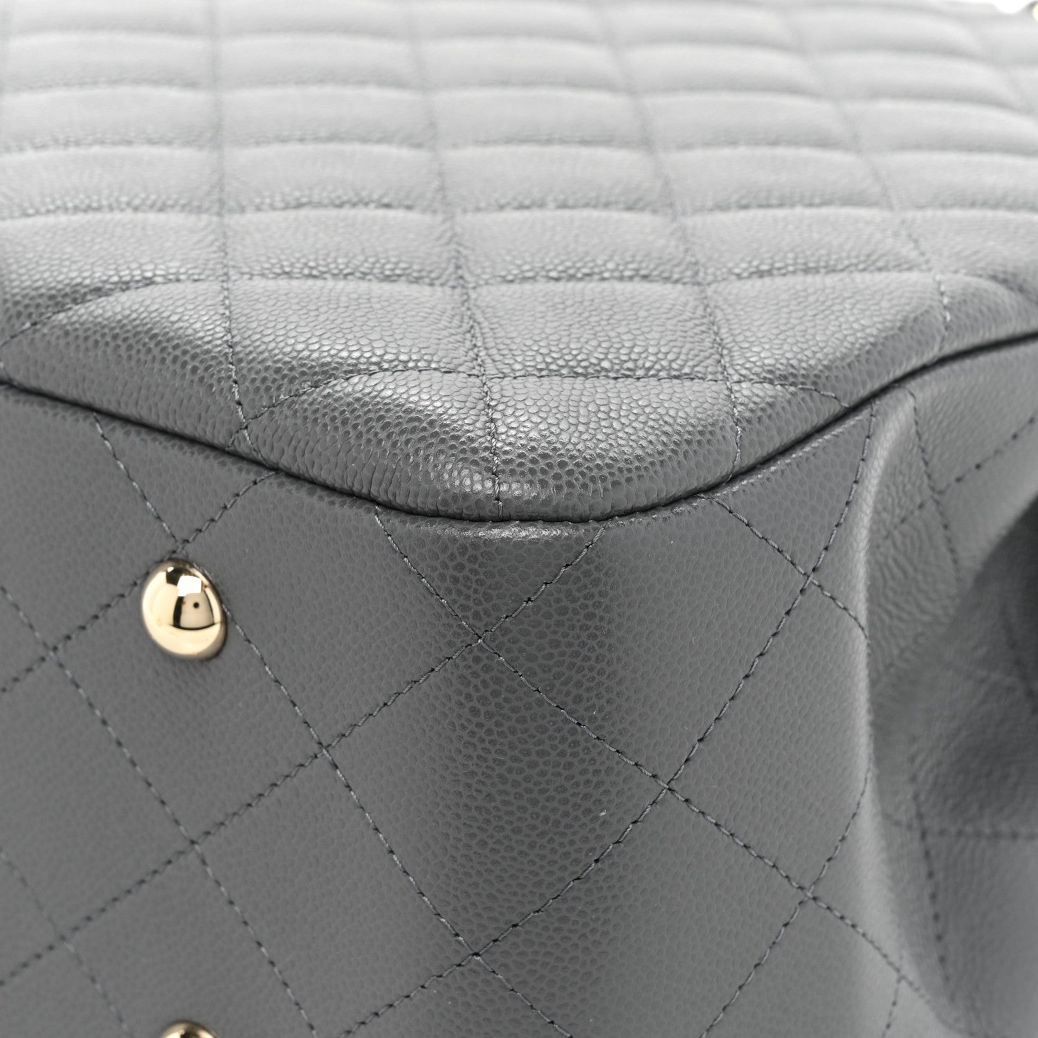 Chanel Caviar Quilted Large CC Shopping Tote Dark Grey 14 of 15
