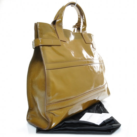 Saint Laurent Patent Sac Anais Tote Camel 2 of 9