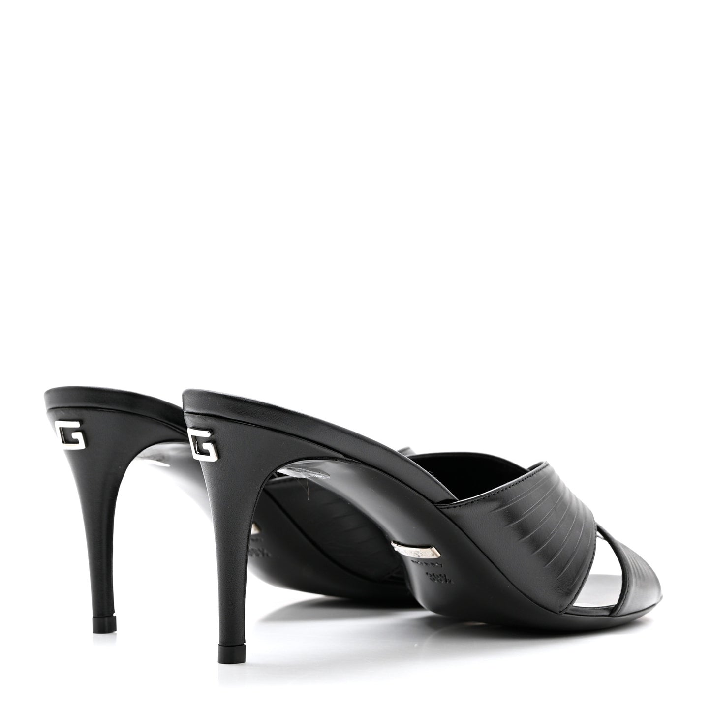 Nappa Crossover Heel Slide Sandals 39.5 Black