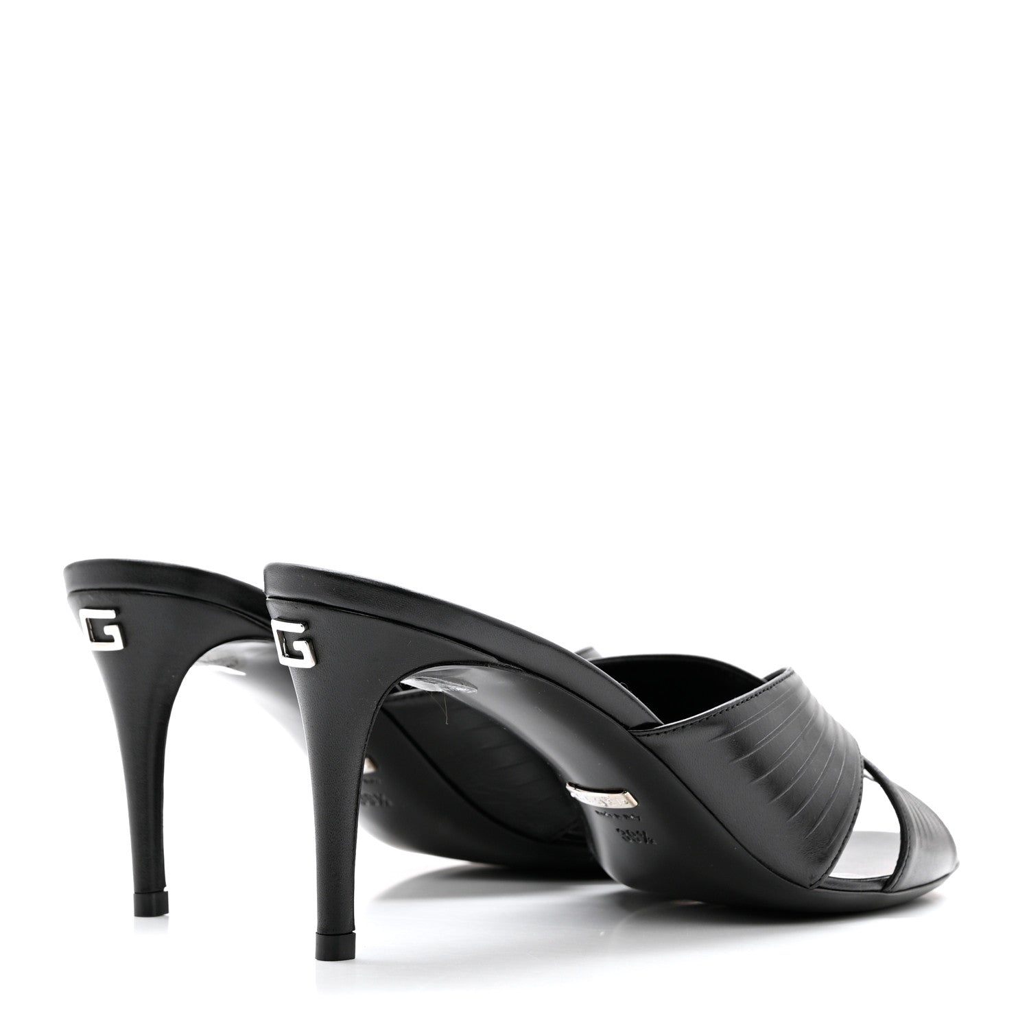 Gucci Nappa Crossover Heel Slide Sandals 39.5 Black 4 of 8