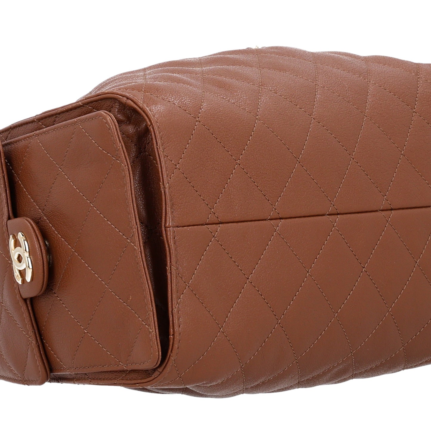 Goatskin Quilted Small Chanel 25 Handbag Camel