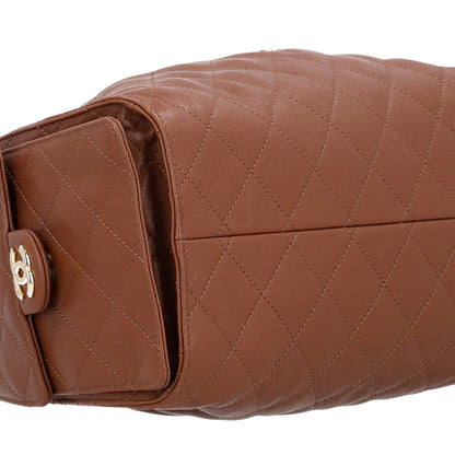 Chanel Goatskin Quilted Small Chanel 25 Handbag Camel 8 of 9