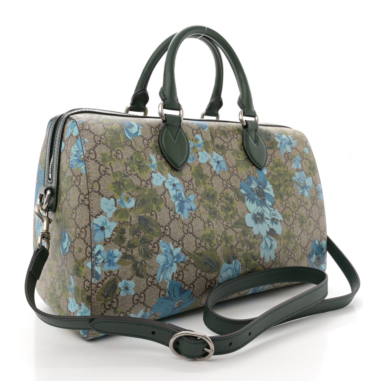 GG Supreme Monogram Bloom Butterfly Embroidered Medium Boston Green
