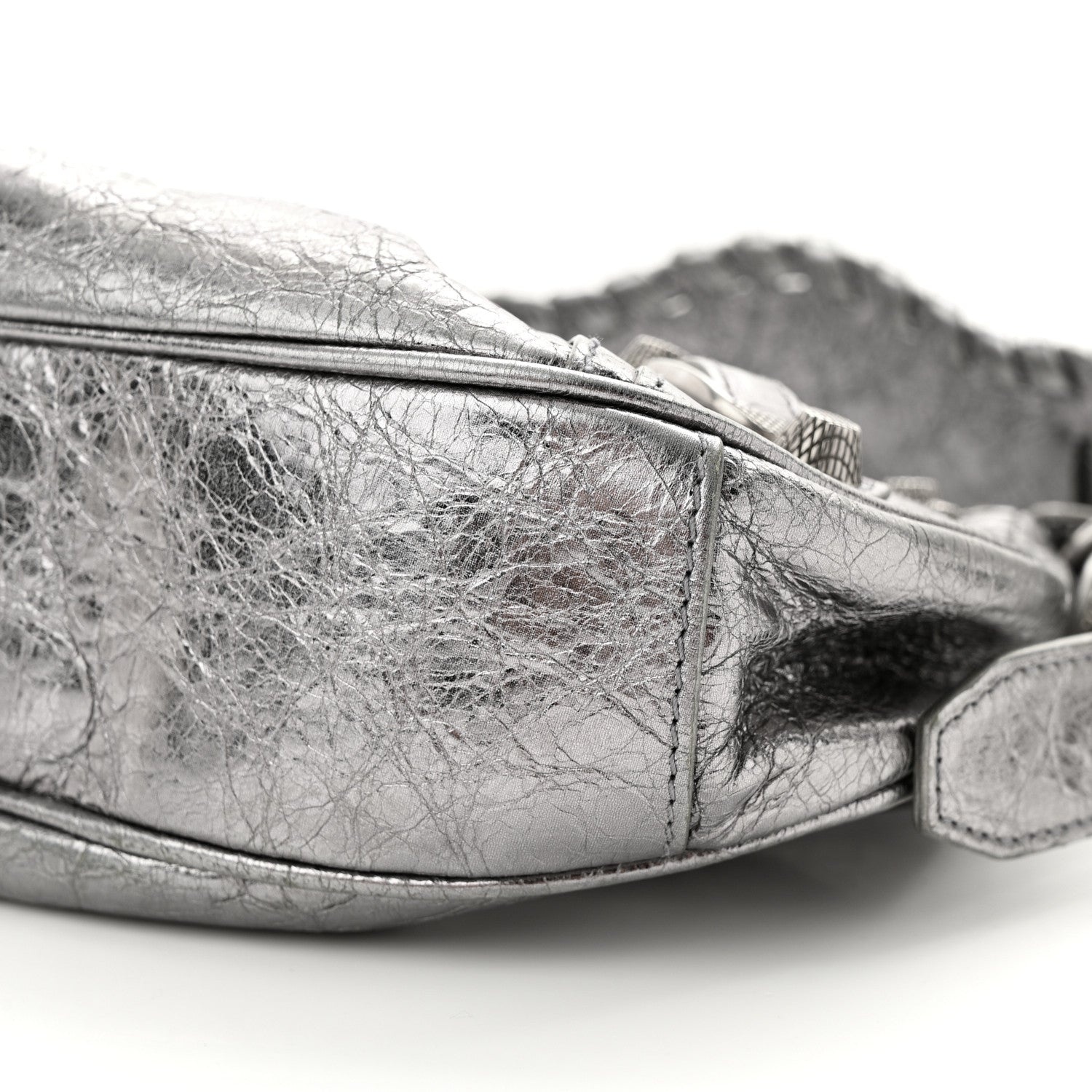 Balenciaga Metallic Agneau Arena Le Cagole Shoulder Bag XS Silver 10 of 12