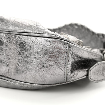 Balenciaga Metallic Agneau Arena Le Cagole Shoulder Bag XS Silver 10 of 12