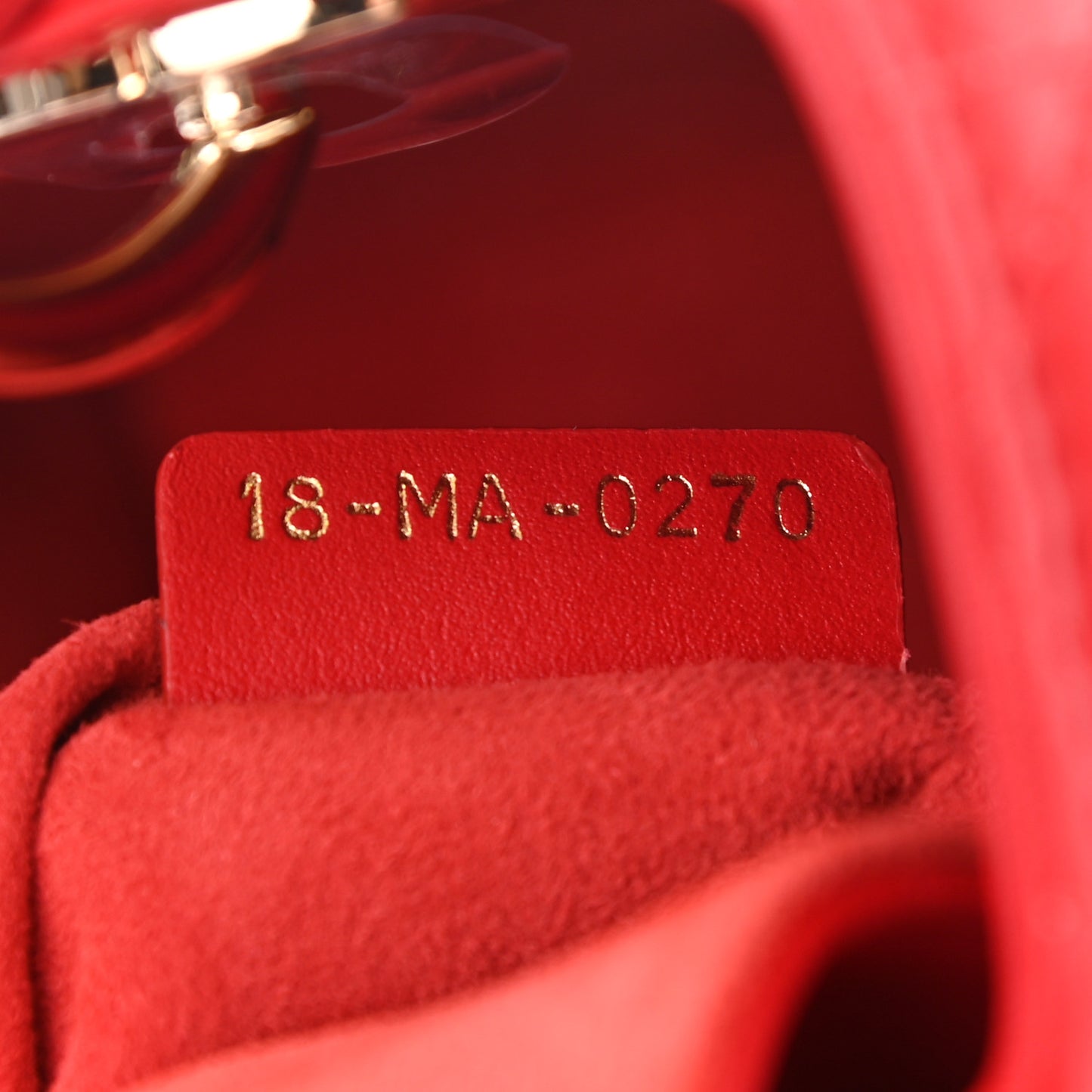 Lambskin Cannage Small My ABCDior Lady Dior Red