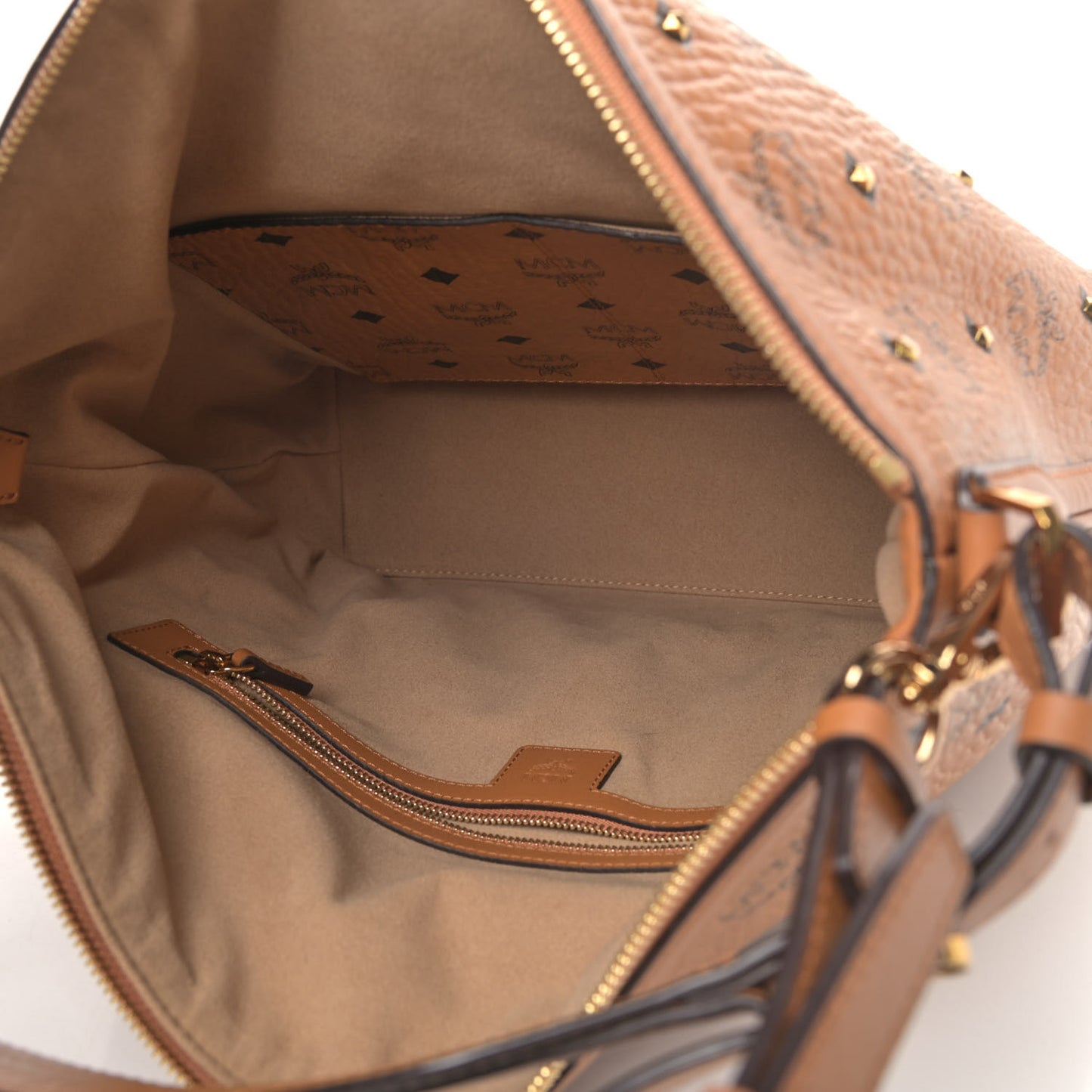 Visetos Studded Hobo Cognac