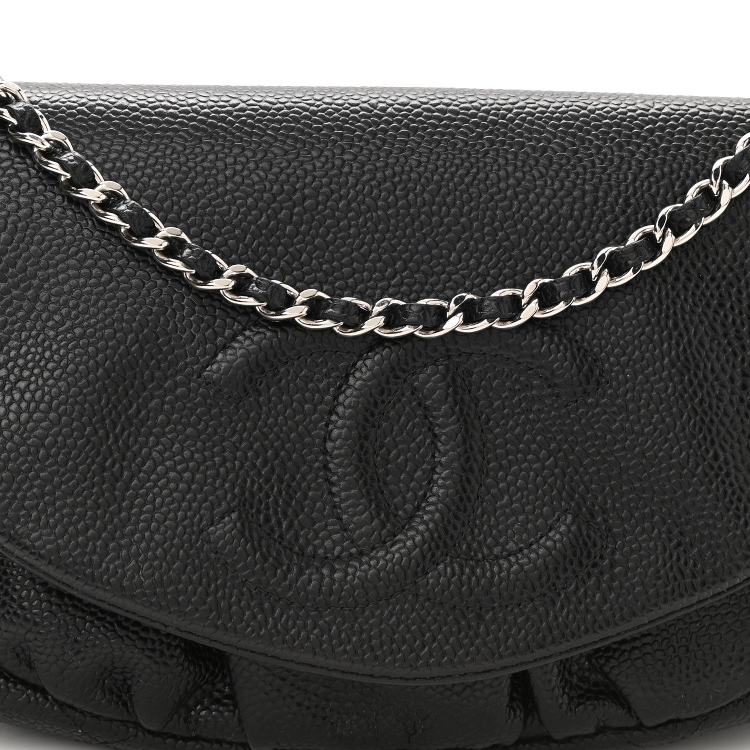 Chanel Caviar Half Moon Wallet On Chain WOC Black 9 of 12