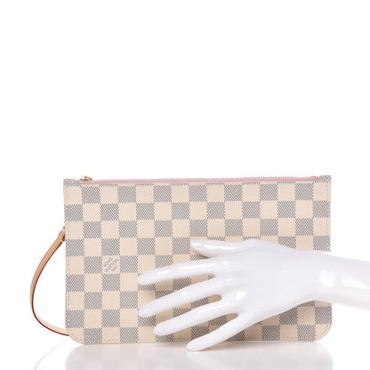 Louis Vuitton Damier Azur Neverfull MM GM Pochette Rose Ballerine 2 of 7