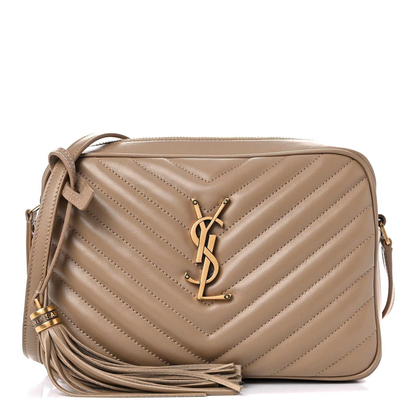 Calfskin Matelasse Monogram Lou Camera Bag Dark Latte
