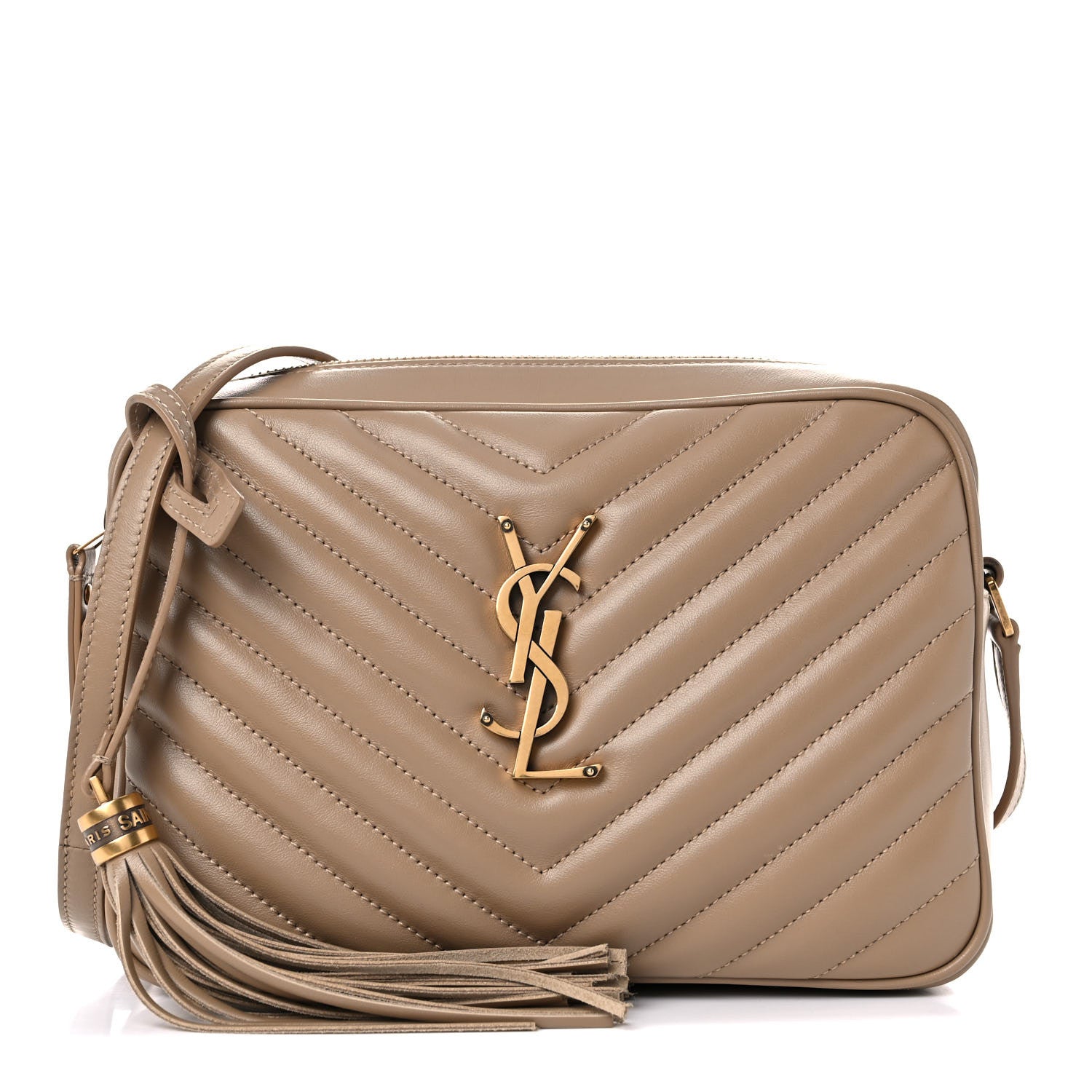 Saint Laurent Calfskin Matelasse Monogram Lou Camera Bag Dark Latte 1 of 9