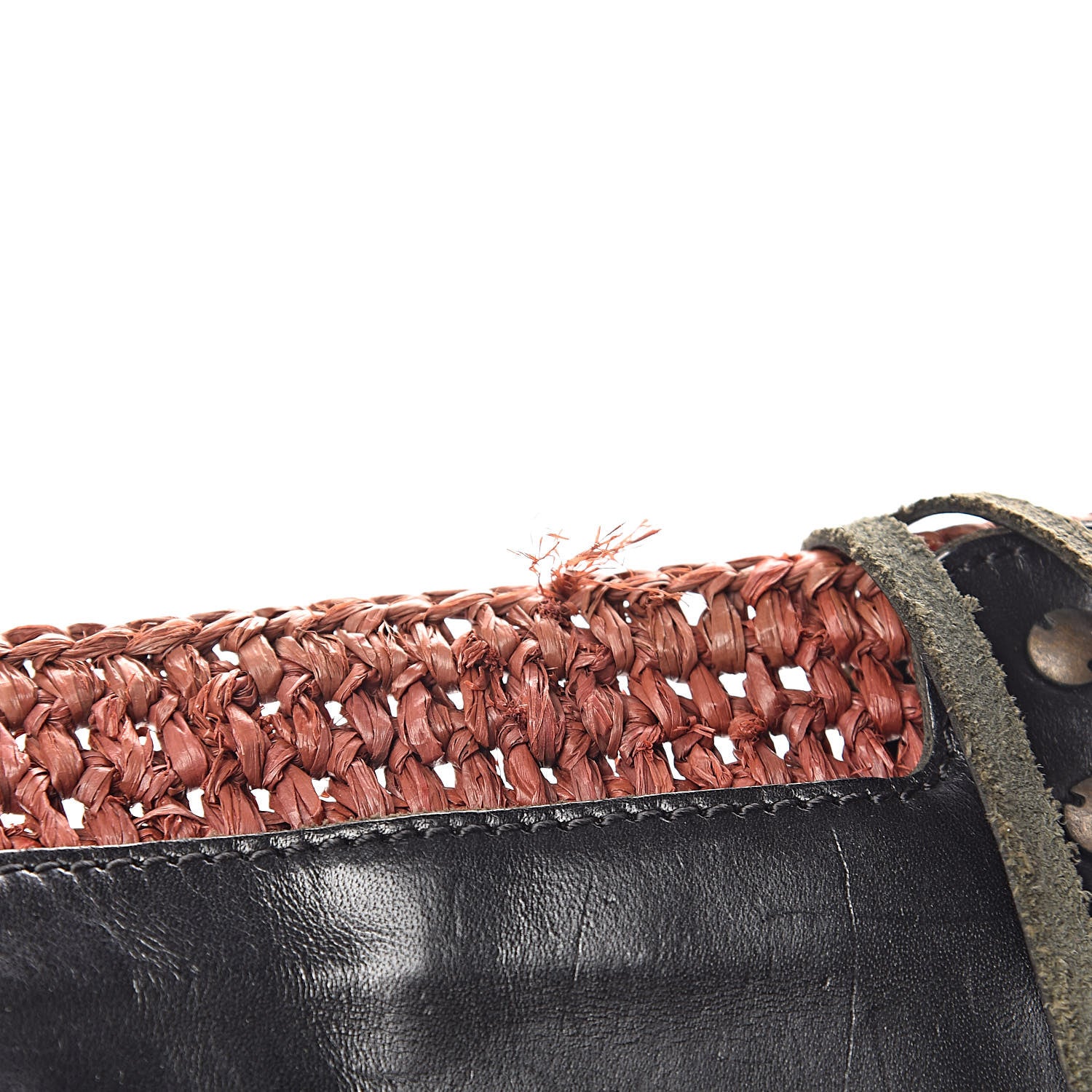 Balenciaga Raffia Woven Large Tote Brown Black 6 of 11