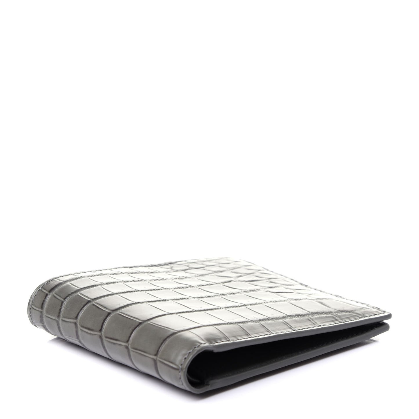 Crocodile Bi-Fold Wallet Grey