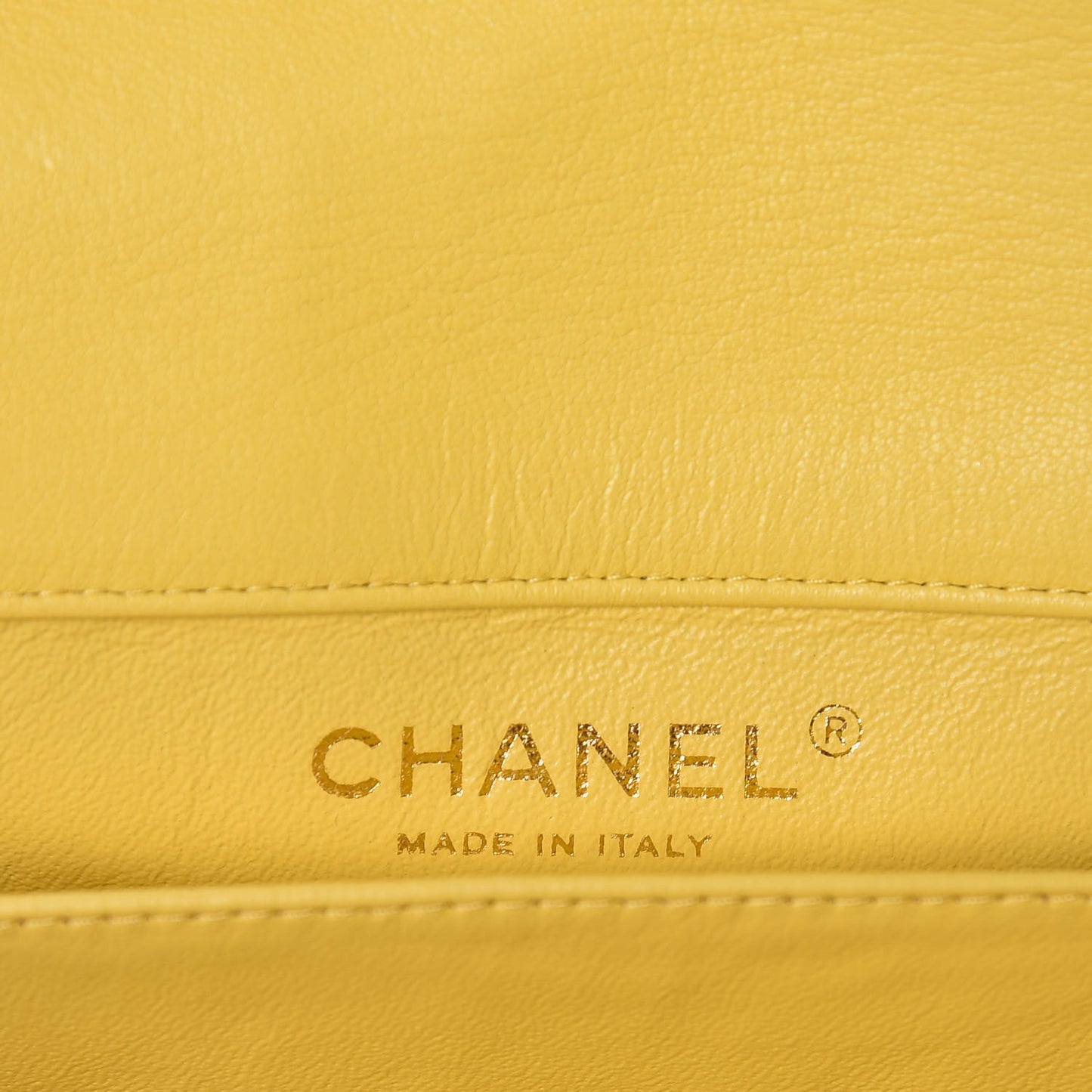 Lambskin Quilted Extra Mini Rectangular Flap Yellow