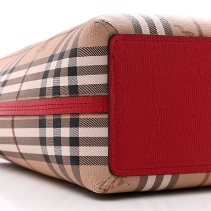 Burberry Haymarket Check Medium Reversible Tote Poppy Red 25 of 36