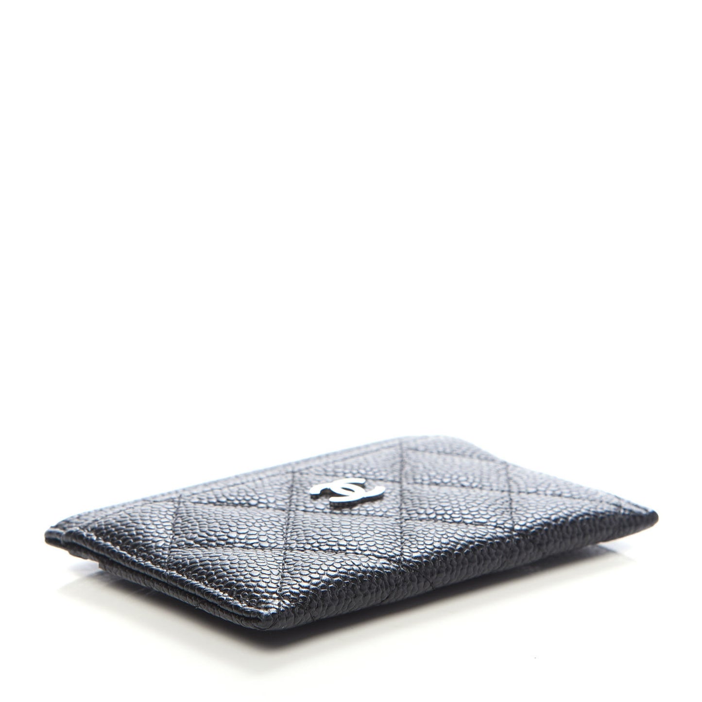 Caviar Quilted Card Holder Black