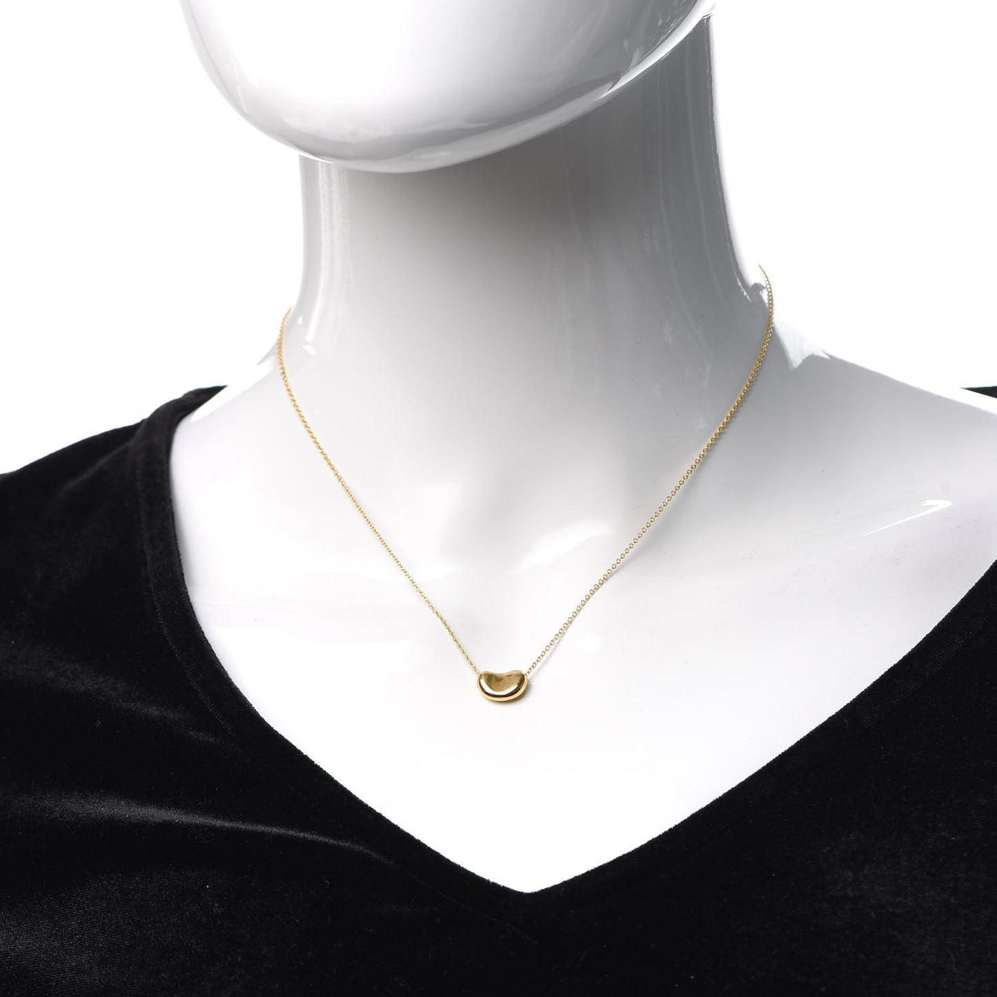 18K Yellow Gold 11mm Elsa Peretti Bean Pendant Necklace