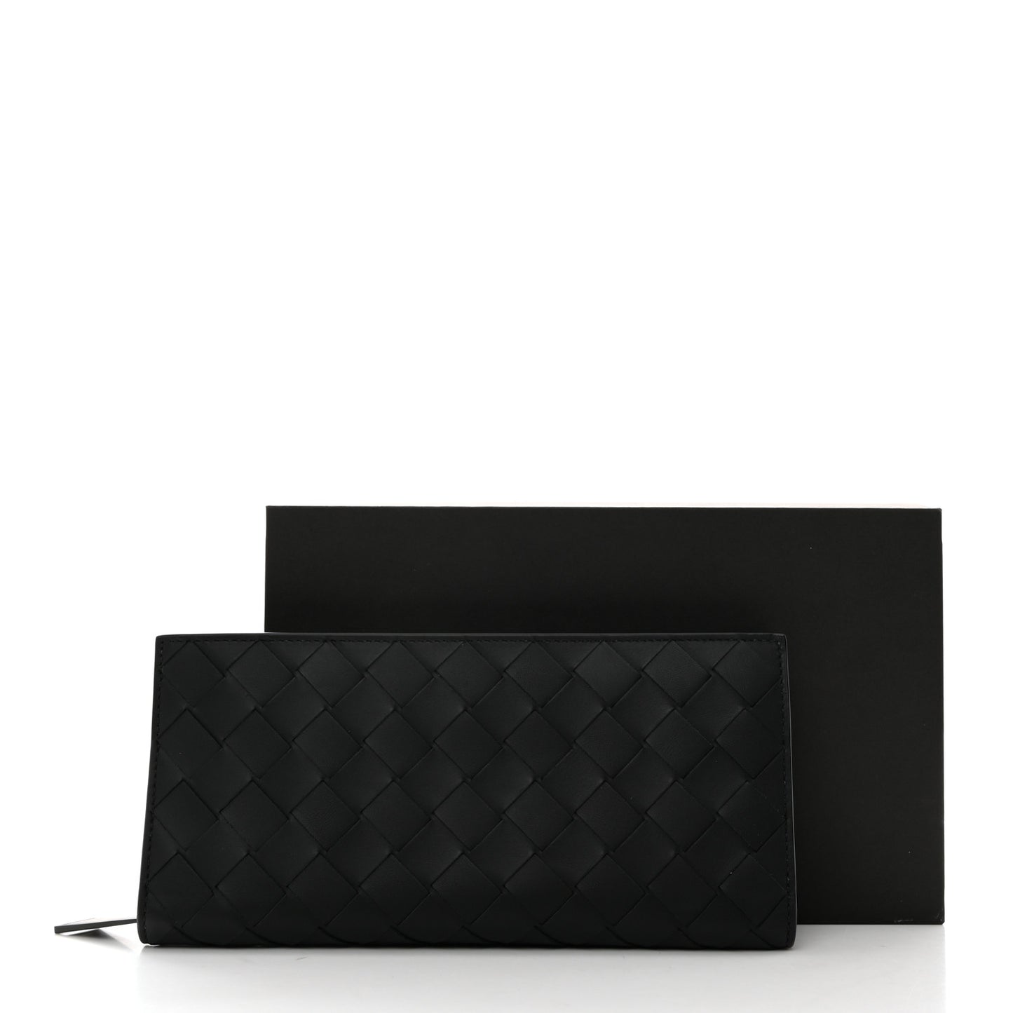 Nappa Intrecciato Zip Around Wallet Black