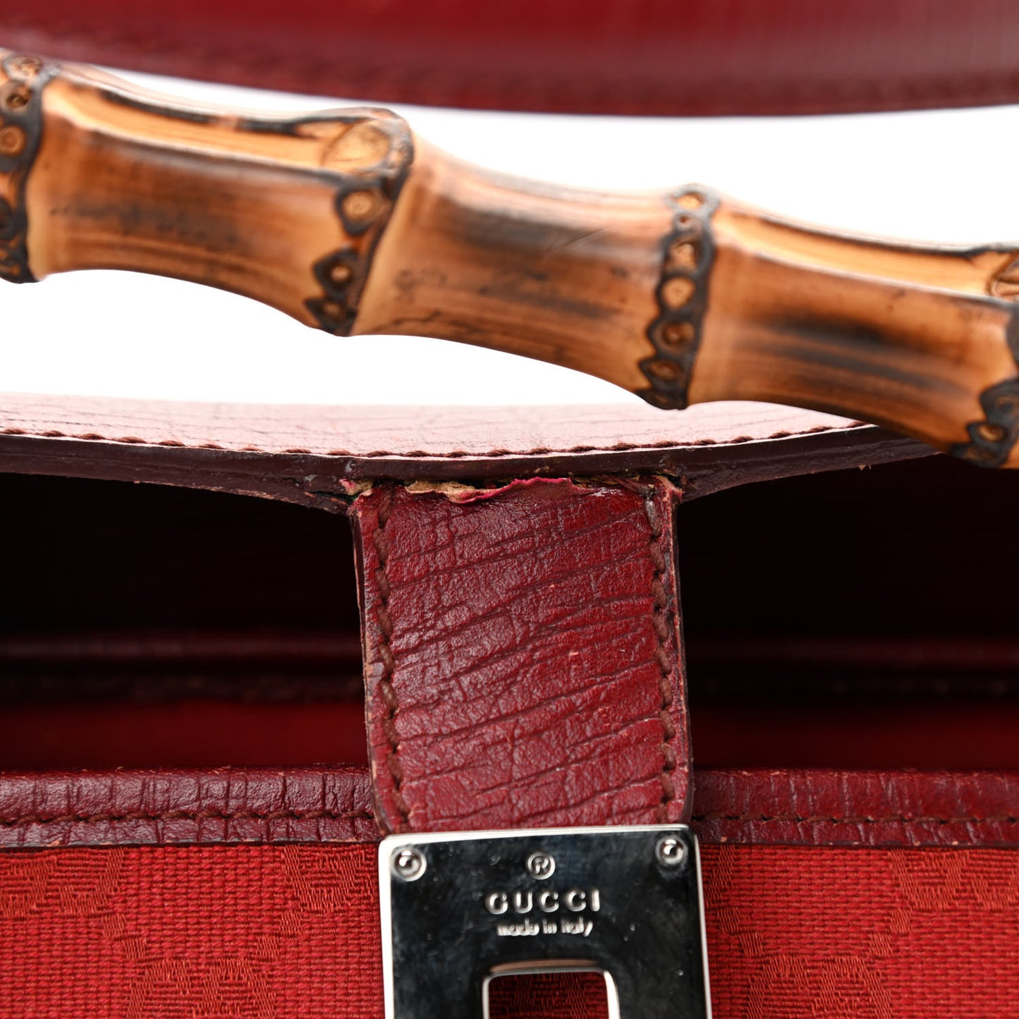 Monogram Bamboo Bullet Bag Red