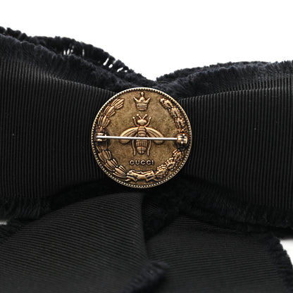 Gucci Grosgrain Crystal Bow Brooch Black 4 of 5