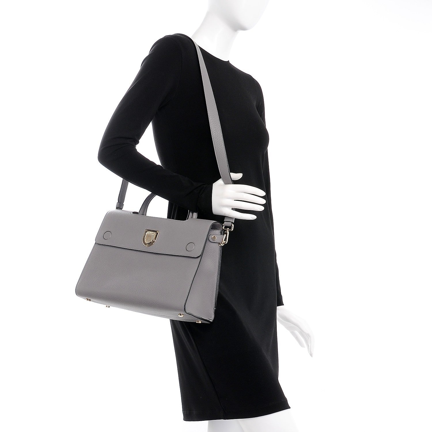 Christian Dior Bullcalf Medium Diorever Flap Meteorite Grey 2 of 9