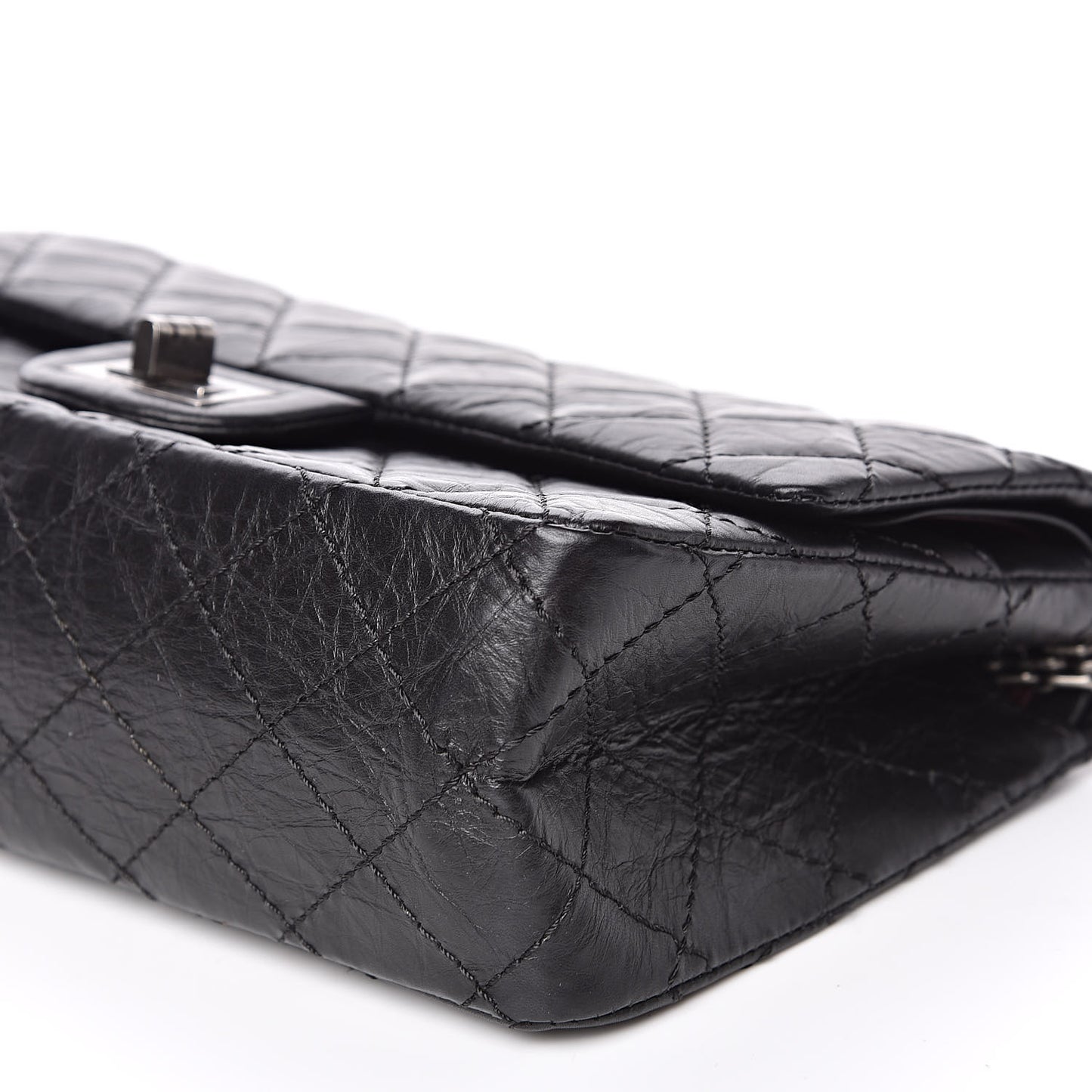 Aged Calfskin Quilted 2.55 Reissue 225 Flap Black