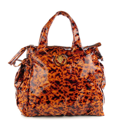 Gucci Patent Tortoise Shell Monogram Large Hysteria Tote 1 of 7