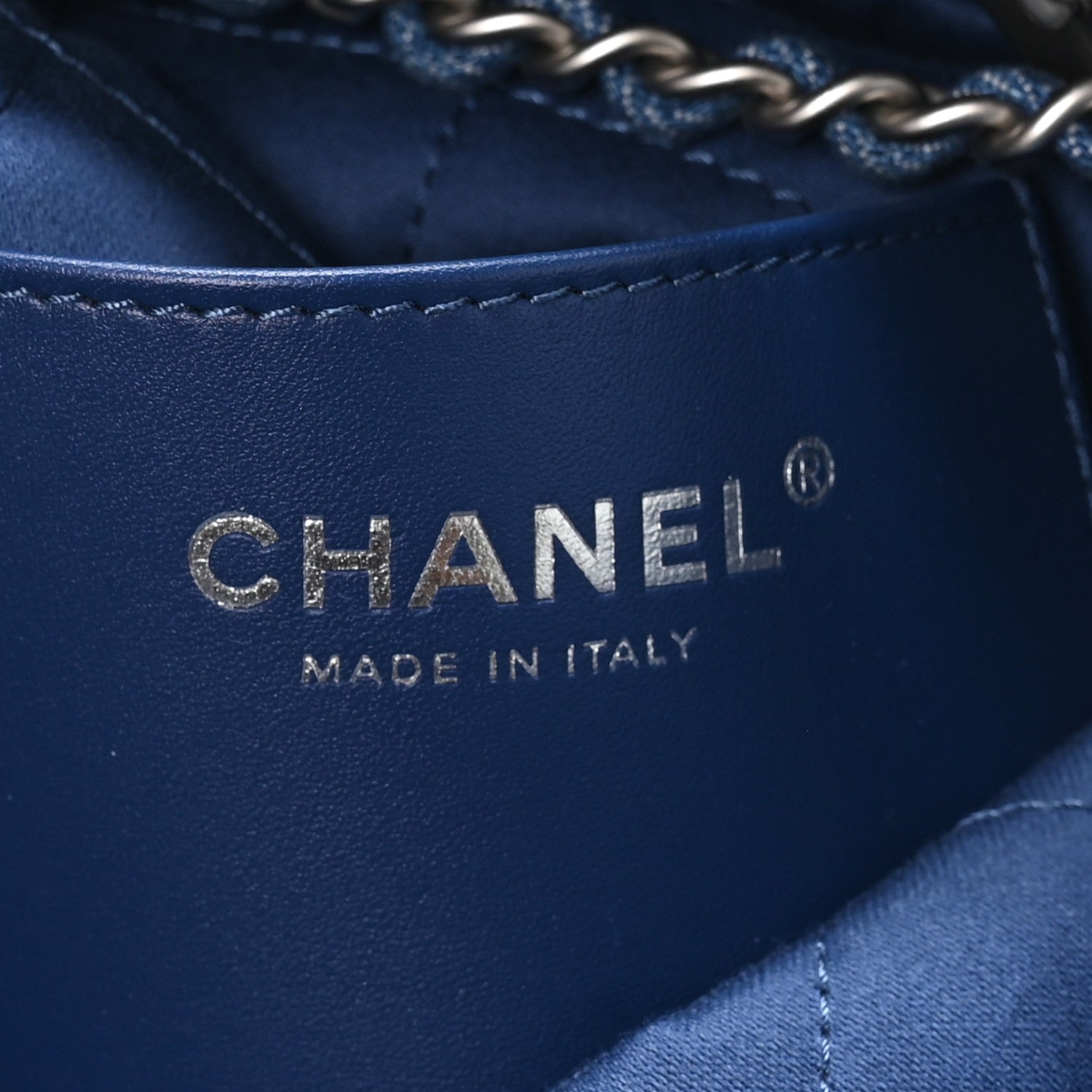 Chanel Washed Denim Logo Embroidered Mini Chanel 22 Blue 6 of 11