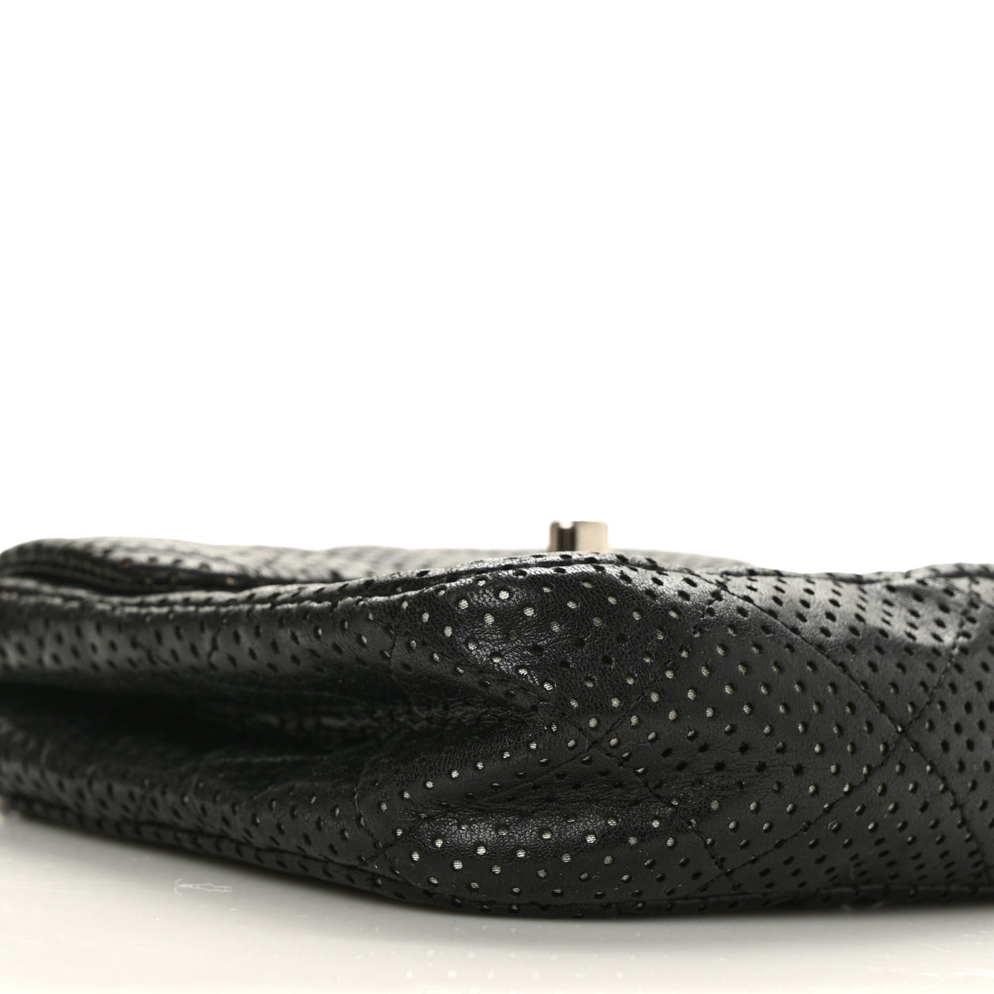 Lambskin Perforated Mini Flap Bag Black