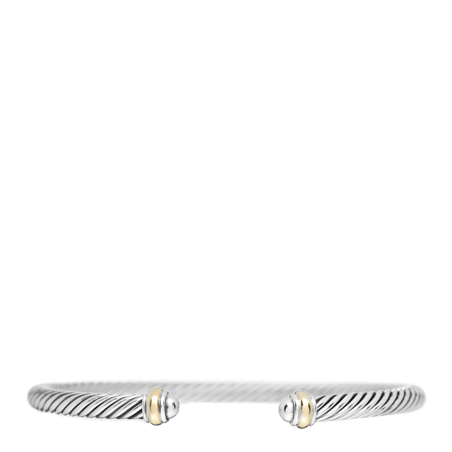 Sterling Silver 18K Yellow Gold 4mm Cable Classics Bracelet