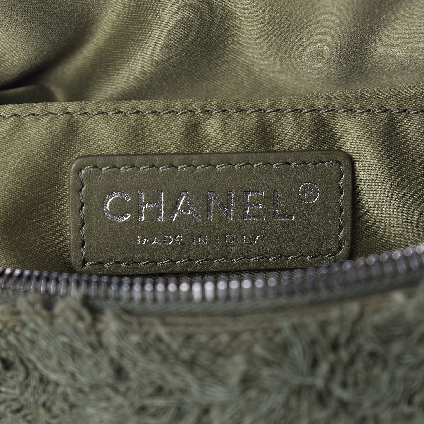 Canvas Lambskin Quilted Coco Cuba Charms Waist Bag Khaki