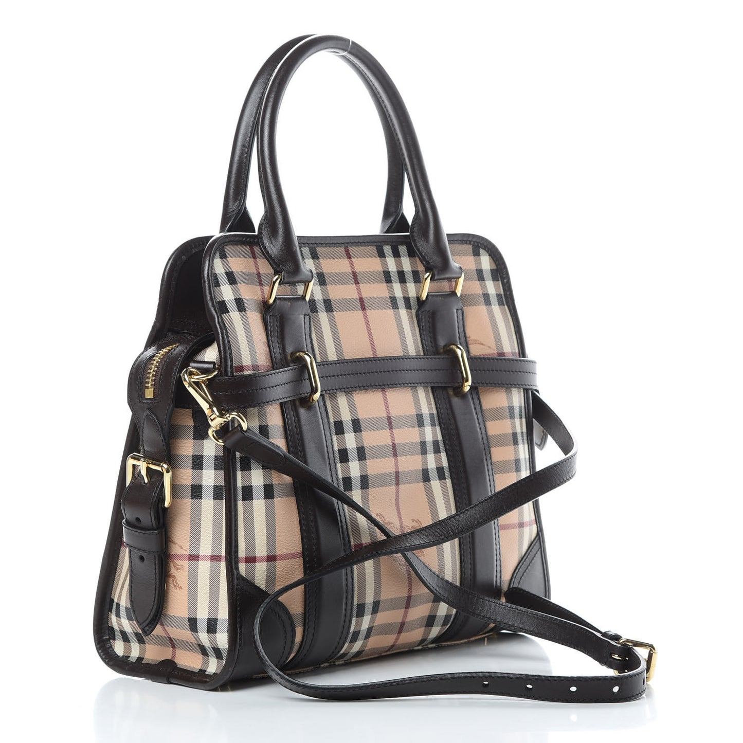 Haymarket Check Minford Portrait Tote Chocolate
