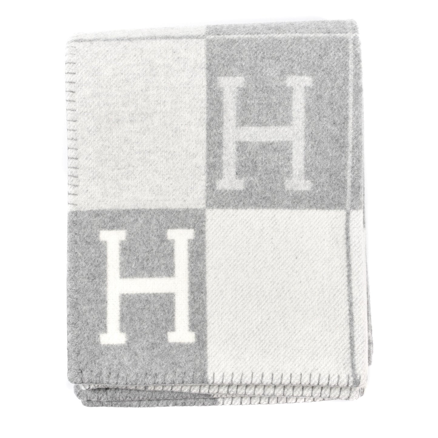 Wool Cashmere Avalon III Blanket Ecru Gris Clair