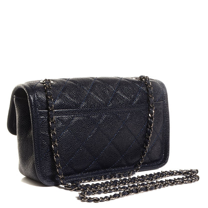 Chanel Grained Calfskin Small Natural Beauty Flap Navy Blue 3 of 8