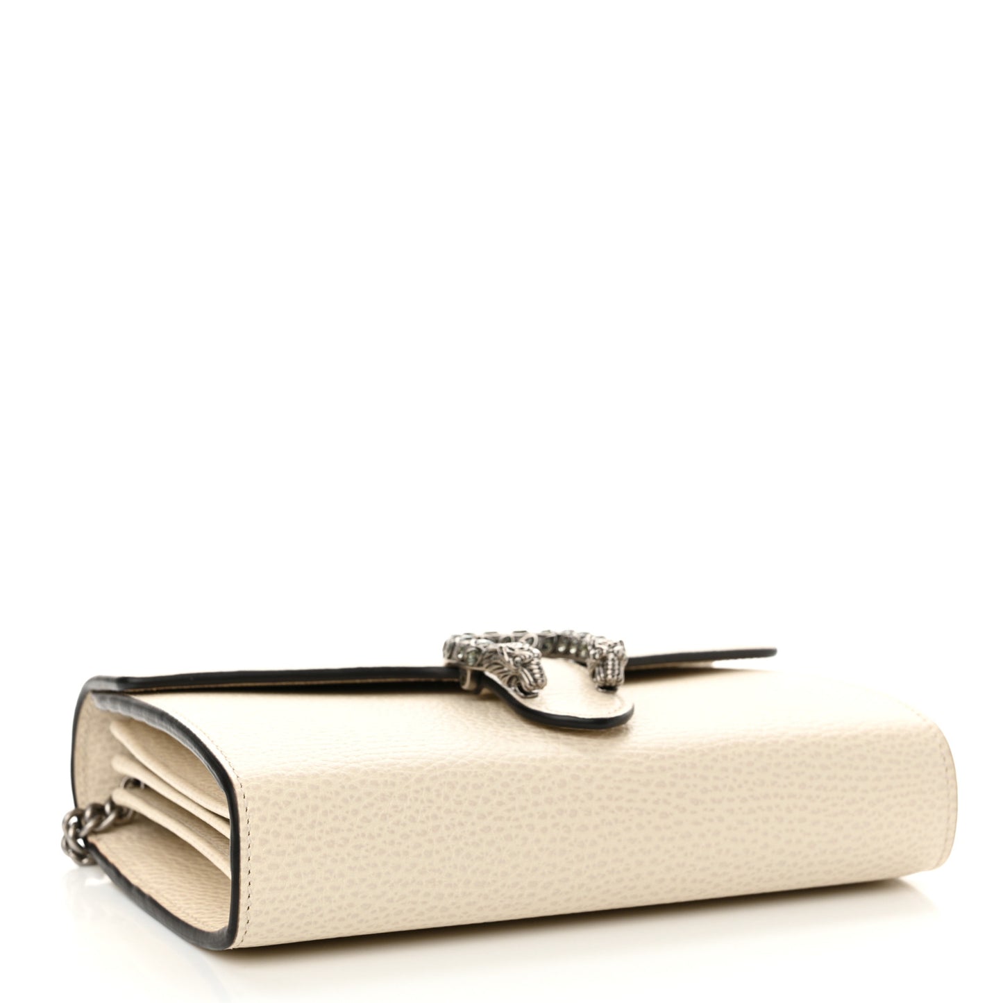 Dollar Calfskin Mini Dionysus Chain Wallet Mystic White