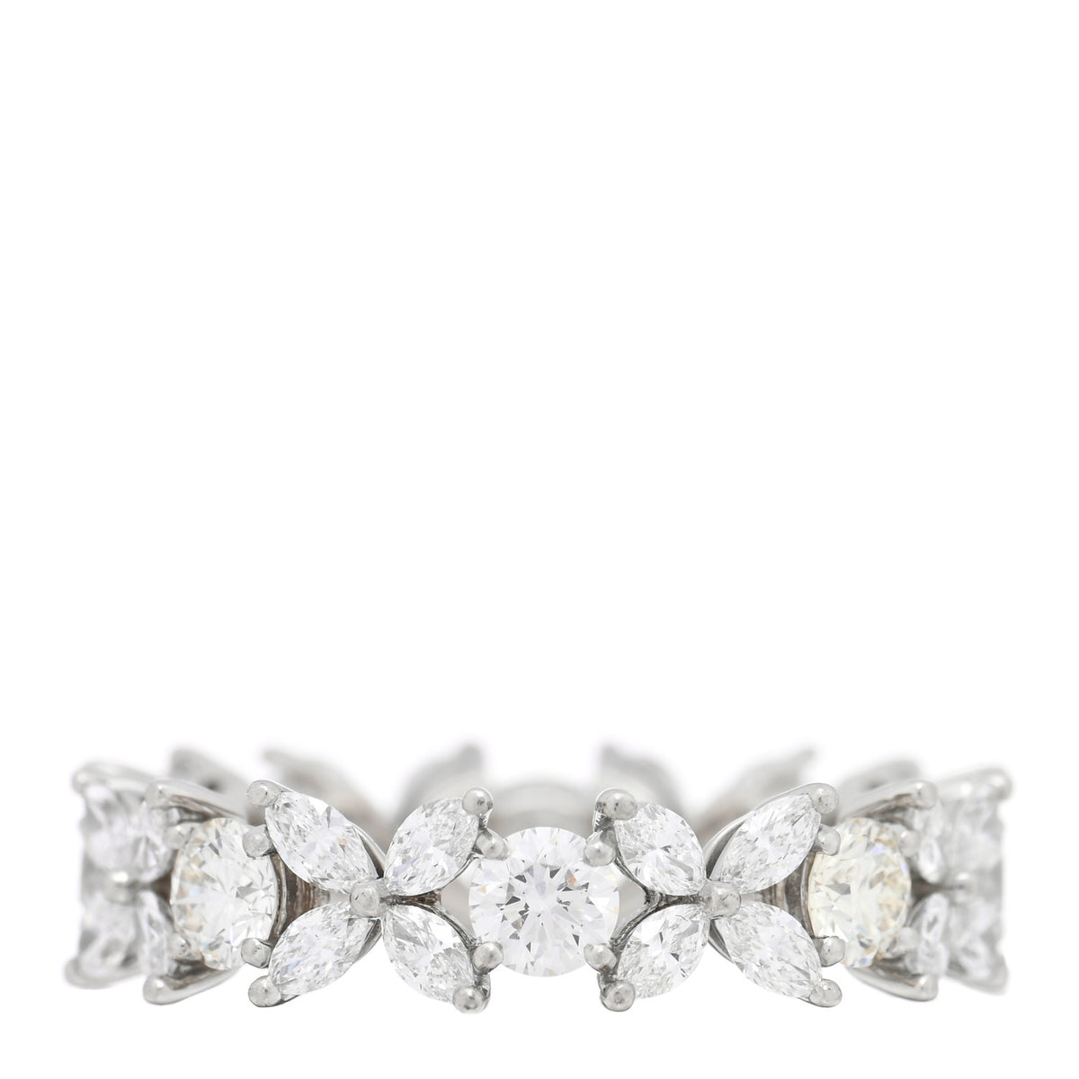 Platinum Diamond Victoria Alternating Band Ring 56 7.5