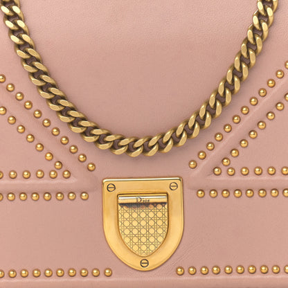 Christian Dior Calfskin Studded Diorama Wallet on Chain Pouch Nude 7 of 13