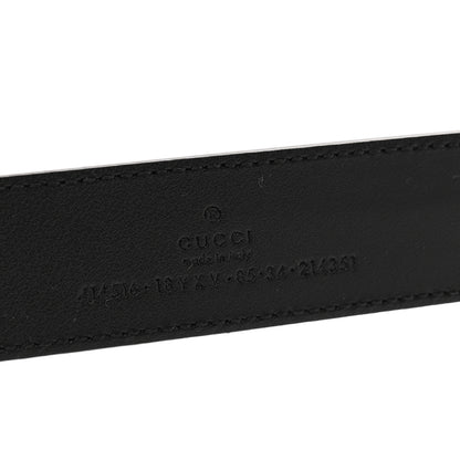 Gucci Azalea Calfskin Enamel Monochrome Double G 30mm Belt 85 34 Black 3 of 5