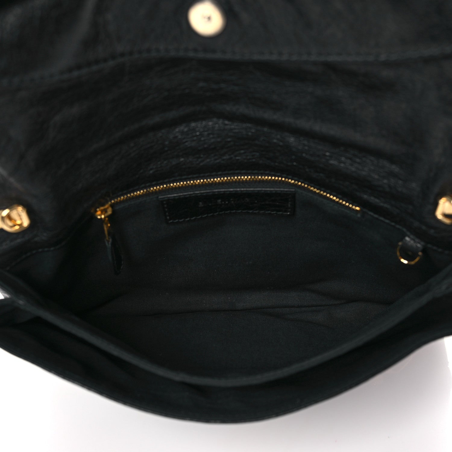 Balenciaga Agneau Giant 12 Gold Hardware Envelope Strap Clutch Black 4 of 8