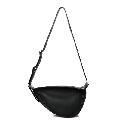 The Row Grained Calfskin Small Slouchy Banana Bag Black 1 of 10