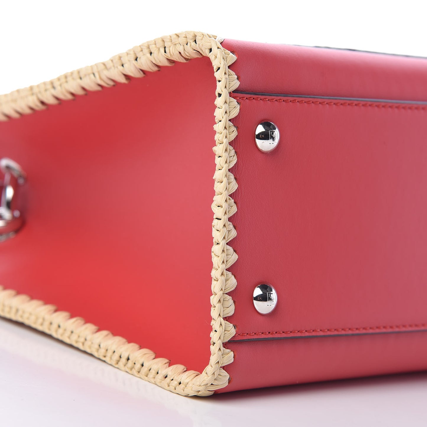 Vitello Century Raffia Elaphe F is Fendi FF Woven Embroidered Small Runaway Satchel Fiamma Menta