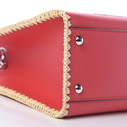 Fendi Vitello Century Raffia Elaphe F is Fendi FF Woven Embroidered Small Runaway Satchel Fiamma Menta 9 of 12
