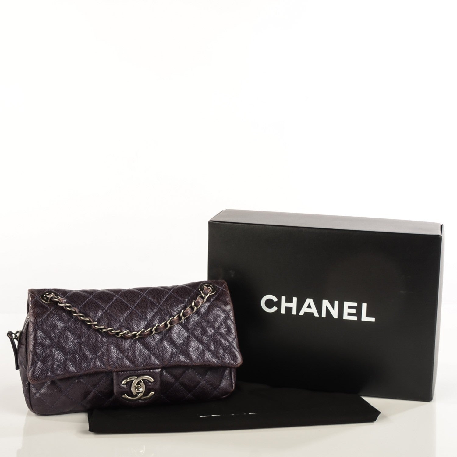 Chanel Iridescent Caviar Quilted Small Chic Flap Dark Purple 5 of 9