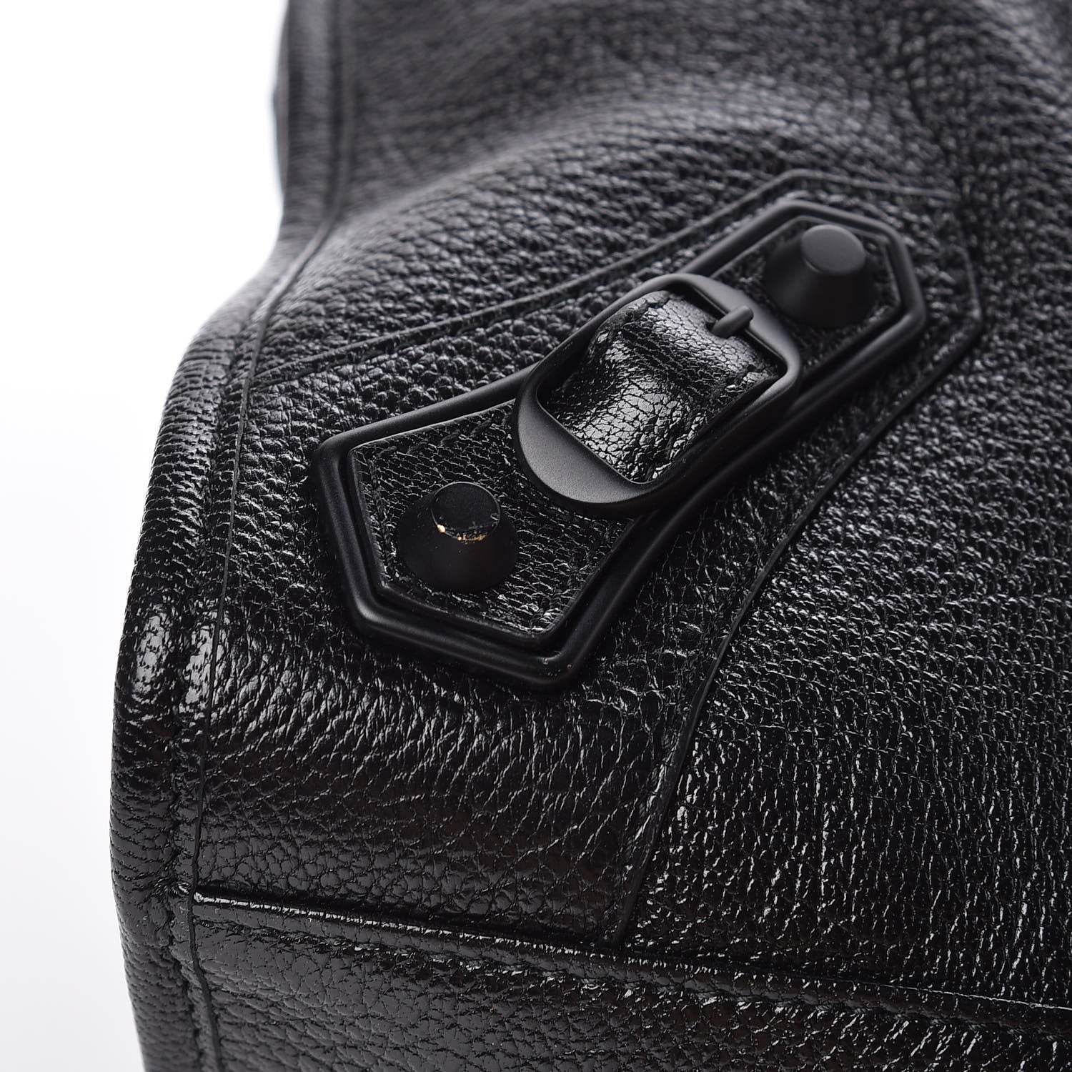 Balenciaga Shiny Grained Goatskin Black Metallic Edge City Black 9 of 10